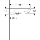 Geberit Selnova Comfort akadálymentes mosdó 65x55 cm túlfolyó nélkül GE-500.188.01.1