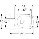 Geberit Smyle Square fali WC mélyöblítésű Rimfree GE-500.208.01.1