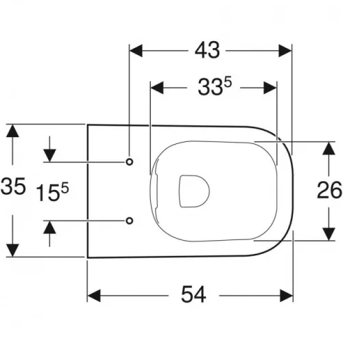 Geberit Smyle Square fali WC mélyöblítésű Rimfree GE-500.208.01.1