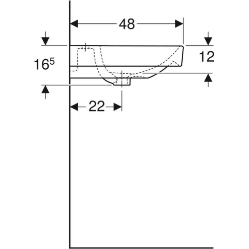 Geberit Smyle Square beépíthető dupla mosdó 120 cm GE-500.223.01.1