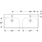 Geberit Smyle Square beépíthető dupla mosdó 120 cm GE-500.223.01.1
