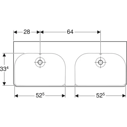 Geberit Smyle Square beépíthető mosdó 120 cm csaplyuk nélkül GE-500.224.01.1