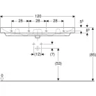 Geberit Smyle Square mosdó csaplyuk nélkül 120 cm GE-500.225.01.1