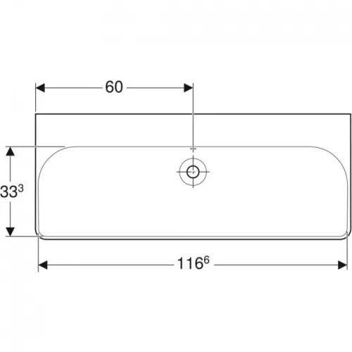 Geberit Smyle Square mosdó csaplyuk nélkül 120 cm GE-500.225.01.1