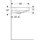 Geberit Smyle Square beépíthető mosdó 120 cm GE-500.226.01.1