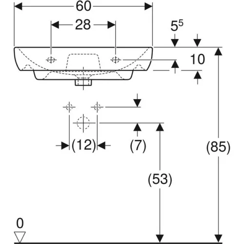 Geberit Smyle mosdó 60x48 cm GE-500.228.01.1