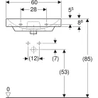 Geberit Smyle Square beépíthető mosdó 60 cm GE-500.229.01.1