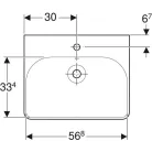Geberit Smyle Square beépíthető mosdó 60 cm GE-500.229.01.1