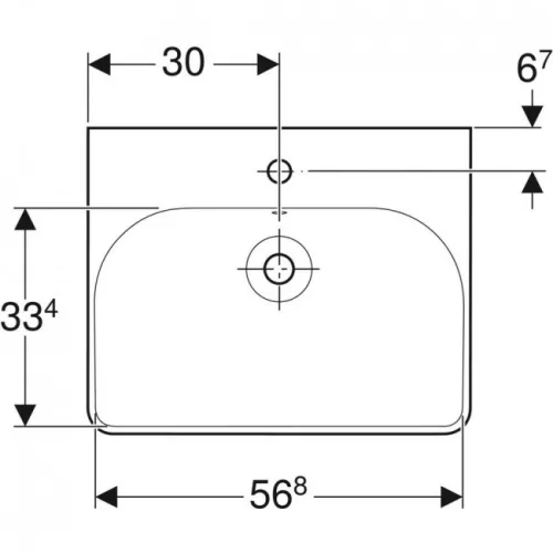 Geberit Smyle Square beépíthető mosdó 60 cm GE-500.229.01.1