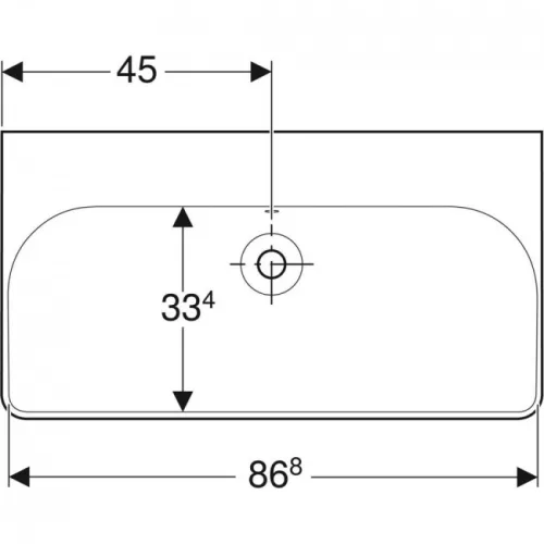 Geberit Smyle Square mosdó csapfurat nélkül 90 cm GE-500.250.01.1