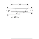 Geberit Smyle Square mosdó csapfurat nélkül 90 cm GE-500.250.01.1