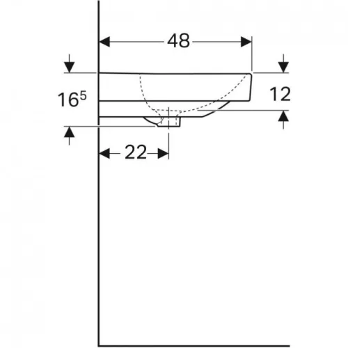 Geberit Smyle Square mosdó csapfurat nélkül 90 cm GE-500.250.01.1