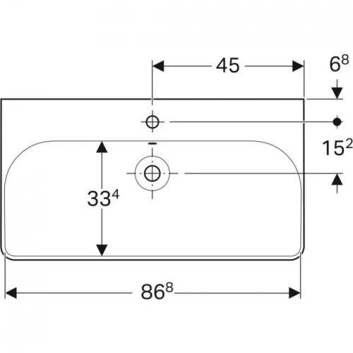 Geberit Smyle Square beépíthető mosdó 90 cm GE-500.251.01.1
