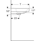Geberit Smyle Square beépíthető mosdó 90 cm GE-500.251.01.1