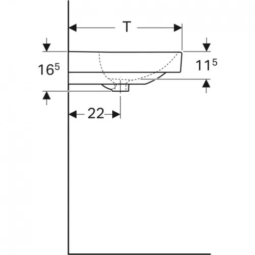 Geberit Smyle Square beépíthető mosdó 90 cm GE-500.251.01.1