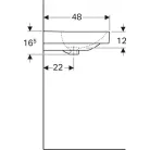 Geberit Smyle Square mosdó két csaplyukkal 90 cm GE-500.252.01.1