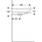 Geberit Smyle Square mosdó két csaplyukkal 120 cm GE-500.253.01.1