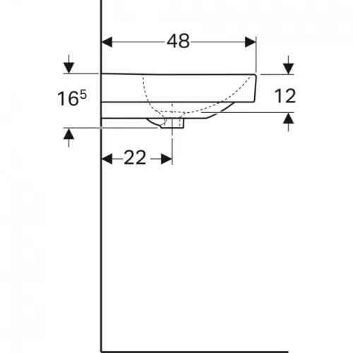 Geberit Smyle Square mosdó két csaplyukkal 120 cm GE-500.253.01.1