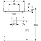 Geberit Smyle Square beépíthető mosdó 55 cm GE-500.259.01.1