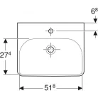 Geberit Smyle Square beépíthető mosdó 55 cm GE-500.259.01.1