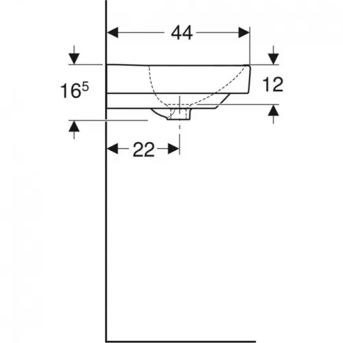 Geberit Smyle Square beépíthető mosdó 55 cm GE-500.259.01.1
