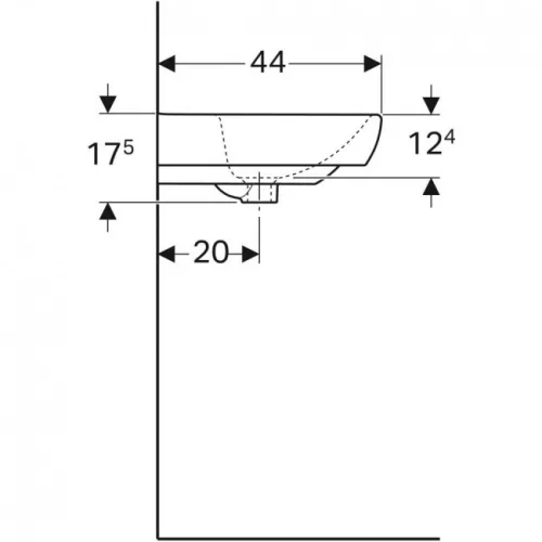 Geberit Selnova Square beépíthető mosdó 55 cm GE-500.290.01.1