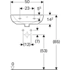 Geberit Selnova kézmosó csaplyuk nélkül 50x41 cm fehér (500.294.01.1)
