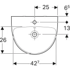 Geberit Selnova kézmosó csaplyukkal 50x41 cm fehér GE-500.295.01.1