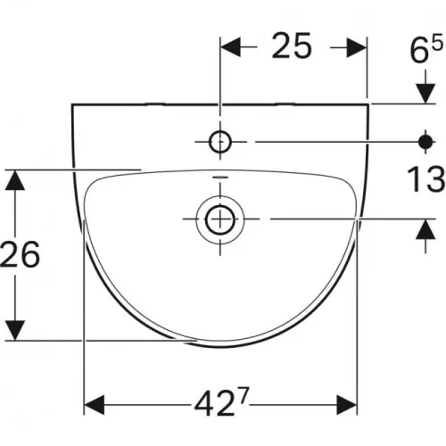 Geberit Selnova kézmosó csaplyukkal 50x41 cm fehér GE-500.295.01.1