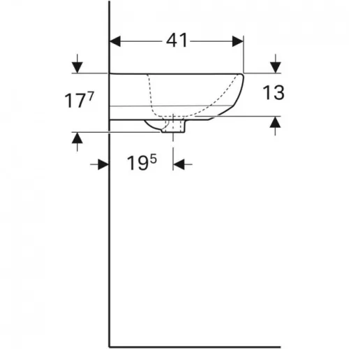Geberit Selnova kézmosó csaplyukkal 50x41 cm fehér GE-500.295.01.1