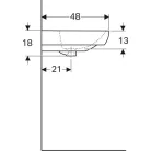 Geberit Selnova Square beépíthető mosdó 65 cm GE-500.299.01.1