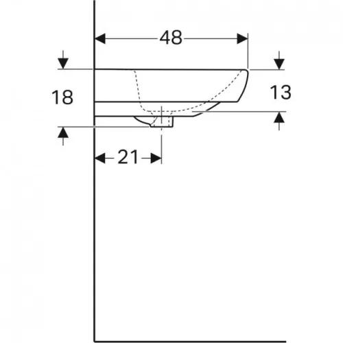 Geberit Selnova Square beépíthető mosdó 65 cm GE-500.299.01.1