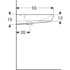 Geberit Selnova Comfort akadálymentes mosdó 55x55 cm GE-500.302.01.1