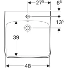 Geberit Selnova Comfort akadálymentes mosdó 55x55 cm GE-500.302.01.1