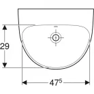 Geberit Selnova mosdó csaplyuk nélkül 55 cm GE-500.304.01.1