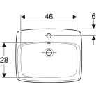 Geberit Selnova Square beépíthető mosdó 55 cm GE-500.306.01.1