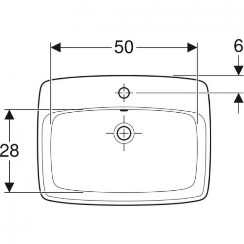 Geberit Selnova Square beépíthető mosdó 60 cm GE- 500.307.01.1