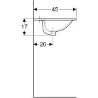 Geberit Selnova Square beépíthető mosdó 60 cm GE- 500.307.01.1