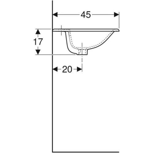 Geberit Selnova Square beépíthető mosdó 60 cm GE- 500.307.01.1