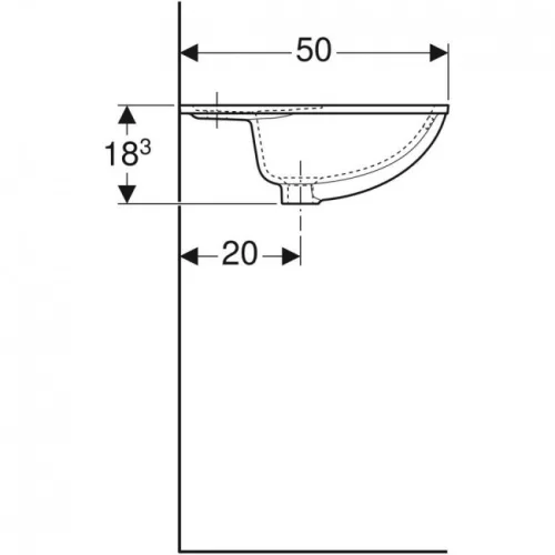Geberit Selnova Square alulról beépíthető mosdó GE-500.308.01.1