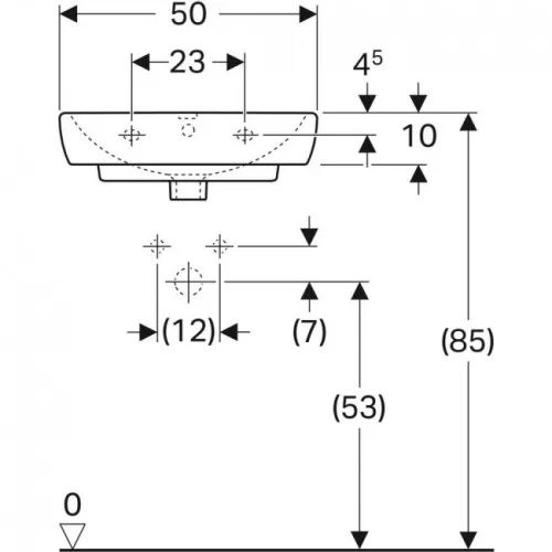 Geberit Selnova Square kézmosó 50 cm GE-500.310.01.1