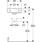 Geberit Selnova kézmosó 36 cm aszimmetrikus GE-500.320.01.1