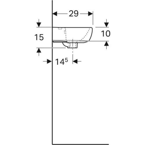 Geberit Selnova kézmosó 36 cm aszimmetrikus GE-500.320.01.1