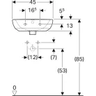 Geberit Selnova kézmosó csaplyukkal 45x37 cm fehér GE-500.324.01.1