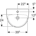 Geberit Selnova kézmosó csaplyukkal 45x37 cm fehér GE-500.324.01.1
