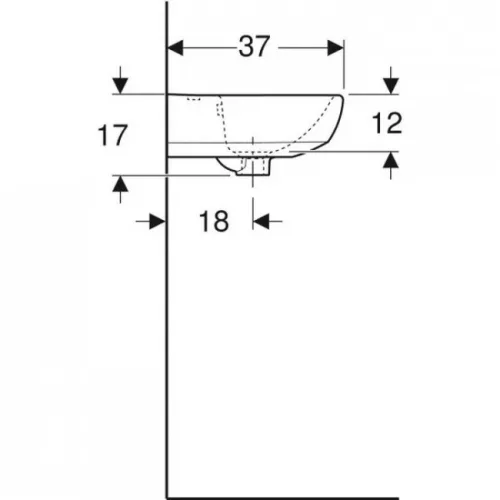 Geberit Selnova kézmosó csaplyukkal 45x37 cm fehér GE-500.324.01.7