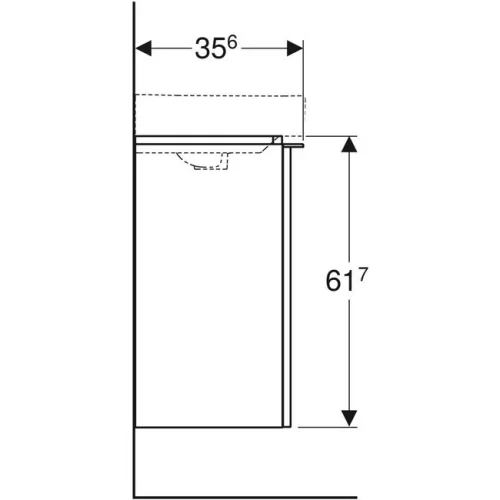 Geberit Smyle Square balos szekrény 44,2 cm dió GE-500.351.JR.1
