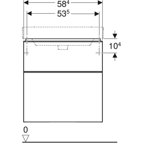 Geberit Smyle Square fiókos szekrény metszet
