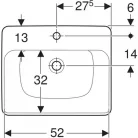 Geberit VariForm félig beépíthető szögletes mosdó 55x45 1 csaplyuk (500.681.01.1)