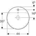 Geberit VariForm kerek beépíthető mosdó csaplyukas alul mázas 48 cm GE-500.705.01.2 rrr